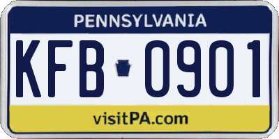 PA license plate KFB0901