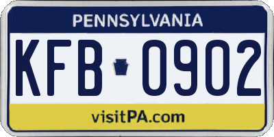 PA license plate KFB0902