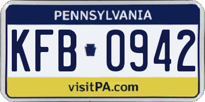PA license plate KFB0942