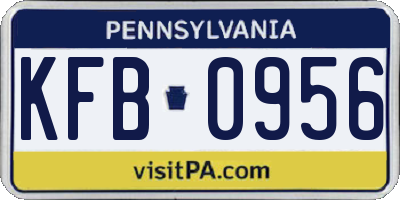 PA license plate KFB0956