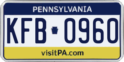 PA license plate KFB0960