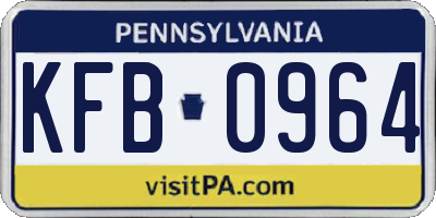 PA license plate KFB0964