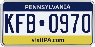 PA license plate KFB0970