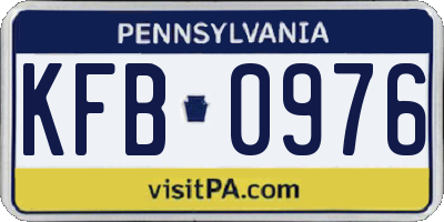 PA license plate KFB0976