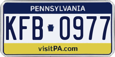 PA license plate KFB0977