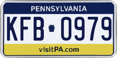 PA license plate KFB0979
