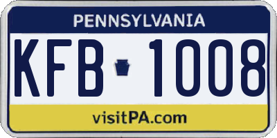 PA license plate KFB1008