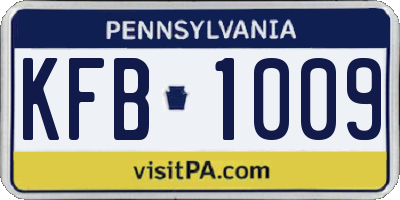 PA license plate KFB1009