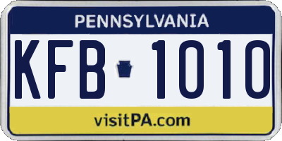PA license plate KFB1010