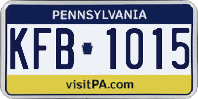 PA license plate KFB1015