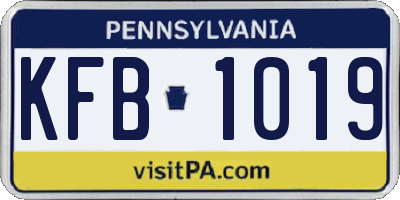 PA license plate KFB1019