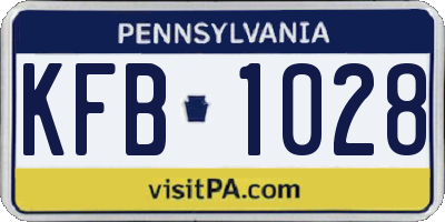 PA license plate KFB1028