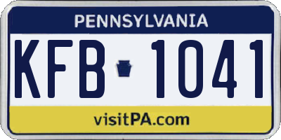 PA license plate KFB1041