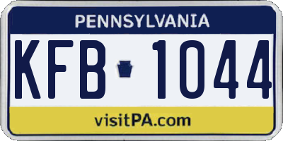 PA license plate KFB1044