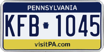 PA license plate KFB1045