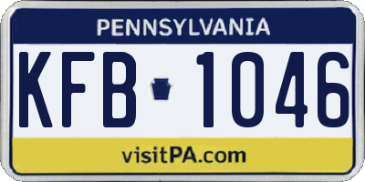 PA license plate KFB1046