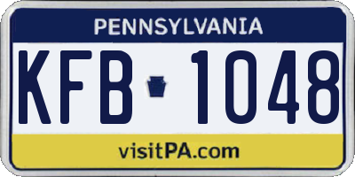 PA license plate KFB1048