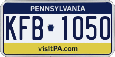 PA license plate KFB1050