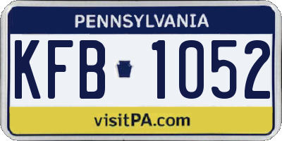 PA license plate KFB1052