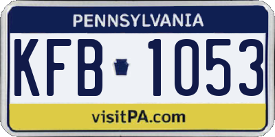 PA license plate KFB1053