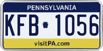 PA license plate KFB1056