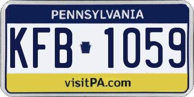 PA license plate KFB1059