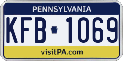 PA license plate KFB1069