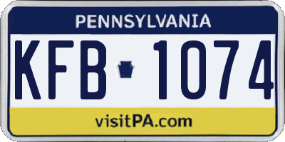 PA license plate KFB1074