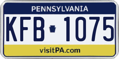 PA license plate KFB1075