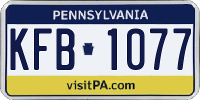 PA license plate KFB1077