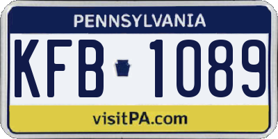 PA license plate KFB1089