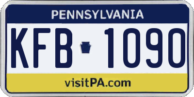 PA license plate KFB1090