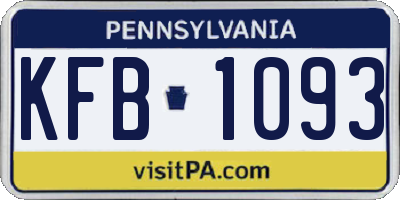 PA license plate KFB1093