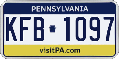 PA license plate KFB1097