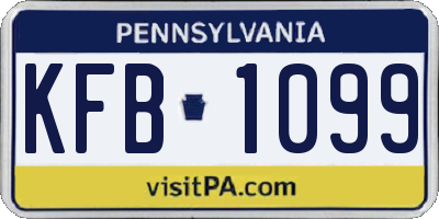 PA license plate KFB1099