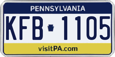 PA license plate KFB1105