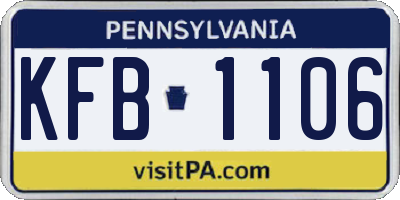 PA license plate KFB1106
