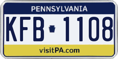 PA license plate KFB1108