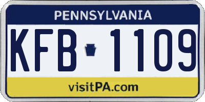 PA license plate KFB1109