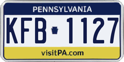 PA license plate KFB1127