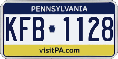 PA license plate KFB1128