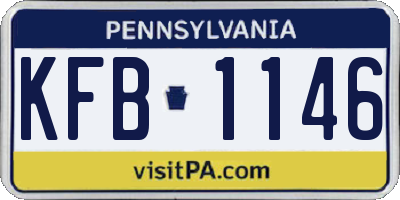 PA license plate KFB1146