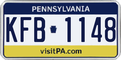 PA license plate KFB1148