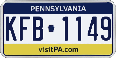PA license plate KFB1149