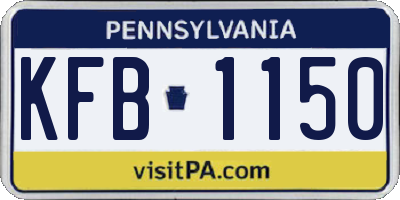 PA license plate KFB1150