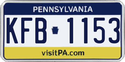 PA license plate KFB1153