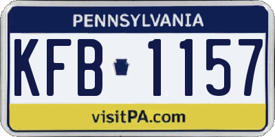PA license plate KFB1157