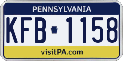 PA license plate KFB1158