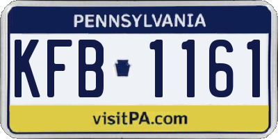 PA license plate KFB1161