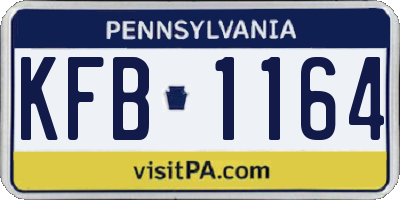 PA license plate KFB1164